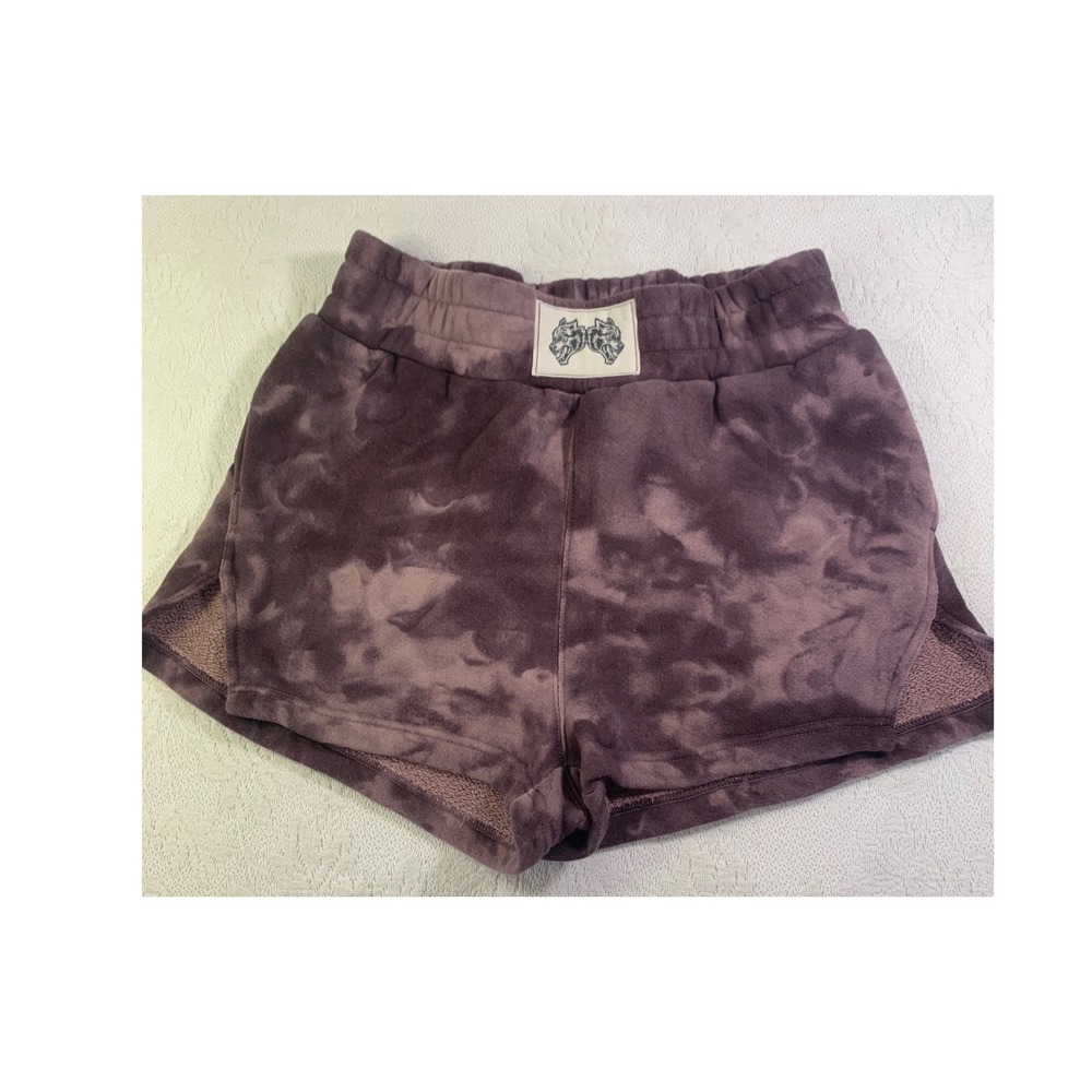 Darc Sport She Limited Edition Tie Dye Sweat Shorts Purple Wolf Patch Medium